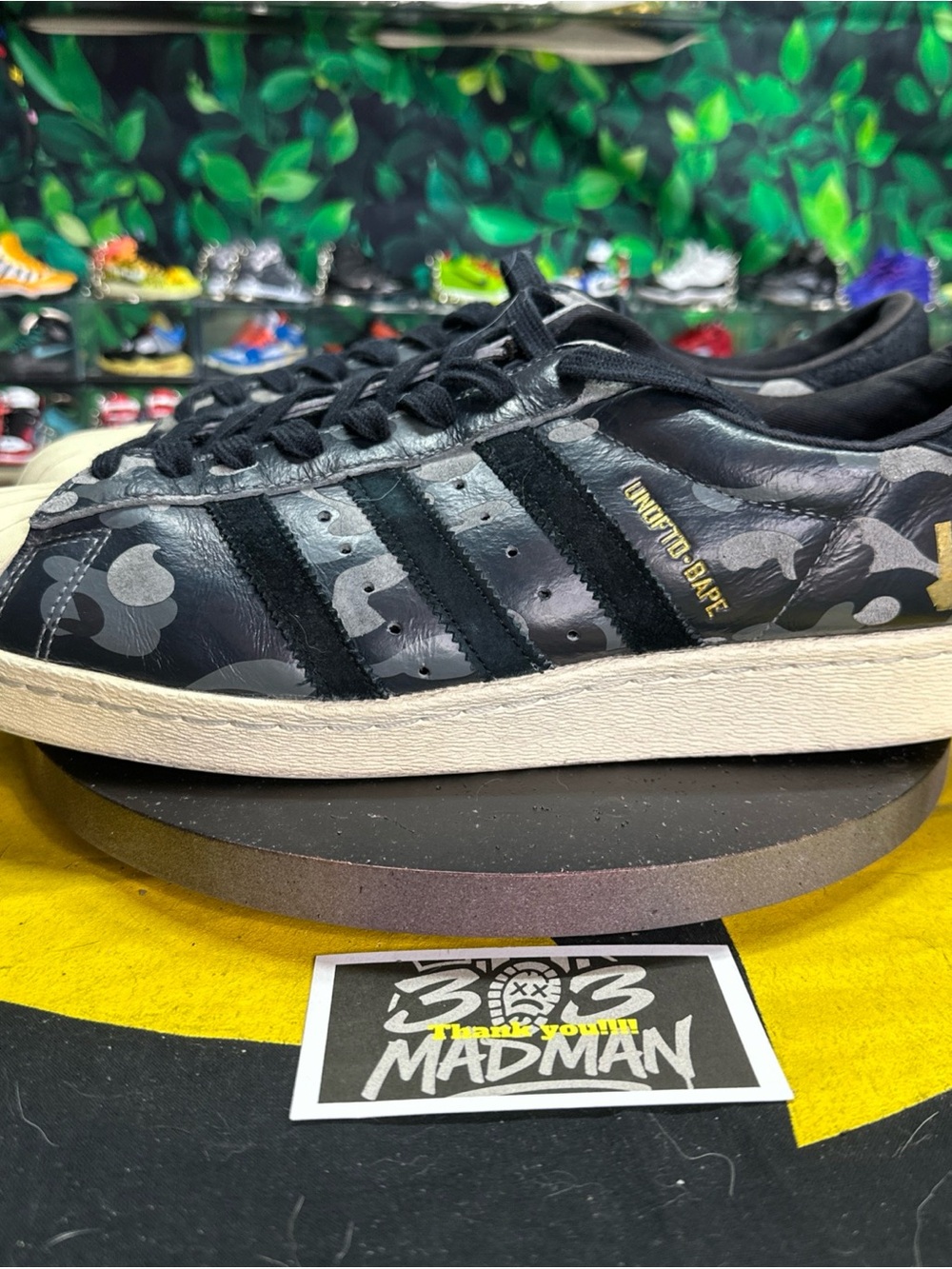 Adidas X A Bathing Ape X Undefeated Superstar 80s Black Camouflage Size 12M